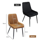 Levede 4x Dining Chairs Kitchen Chair Padded Seat PU Faux Leather Soft Velvet