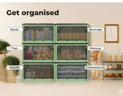 Storage Box Plastic Stackable Container Clothes Wardrobe Organiser 5 Side Open