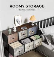 Levede  9 Chest of Drawers  Storage Cabinet Tower Retro Dresser Vintage Brown