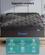 Dreamz Spring Mattress Bamboo Euro Top Bed Pocket HD Egg Foam 35cm King