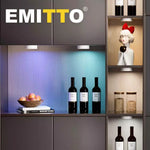 Emitto 3x RGB LED Under Cabinet Puck Lights Remote Control Kitchen Display Lamp
