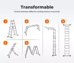 Traderight Multi Purpose Ladder Aluminium Folding Platform Extension Step 4.7M