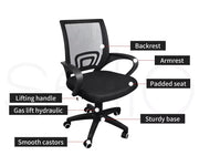 2x Levede Office Chair Gaming Computer Mesh Chairs Executive Seating Work Black