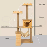 Pawz Cat Tree Scratching Post Scratcher Cats Tower Wood Condo Toys House 132cm