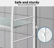 Dutxa 3 Tier Over Toilet Storage Shelf Rack Stand Washing Machine Steel White