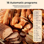 Spector Bread Maker Machine Stainless Steel Automatic Dispenser Knead 18 Program