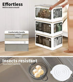 Storage Box Plastic Stackable Container Clothes Wardrobe Organiser 5 Side Open