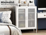 Levede Storage Cabinet Steel Kitchen Cupboard Metal Bookcase Filing Office White