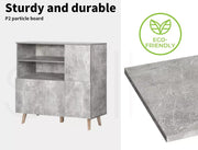 Levede Buffet Sideboard Storage Cabinet Timber Cupboard Antique Furniture Grey