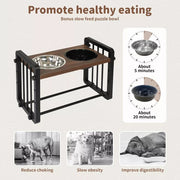 Pawz  Pet Feeder Adjustable Height Elevated Dual Raised Water Food Bowl Medium