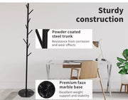 Levede Coat Rack Hat Clothes Stand Hanger Garment Hook Tree Rail Organizer Black