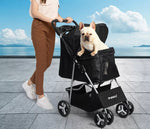 Pawz 4 Wheels Pet Stroller Dog Cat Cage Puppy Pushchair Travel Walk Carrier Pram