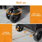 PaWz Pet Dog Stroller Pram Carrier Cat Travel Foldable 4 Wheels 50kg Capacity