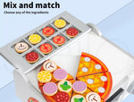 Kids Kitchen Play Set Wooden Toys Children Cooking BBQ Pizza Food Home Cookware