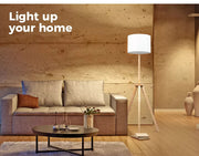 Emitto LED Tripod Floor Lamp Modern Wooden Room Reading Light Adjustable Night