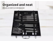 Moyasu 18Pcs BBQ Tool Set Stainless Steel Outdoor Barbecue accessory Grill Cook