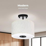 Emitto Pendant Ceiling Light Led Modern Lamp Bedroom Living Room Linen Washable