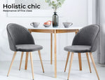 Levede 2x Dining Chairs Seat French Provincial Kitchen Lounge Chair Grey