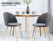 Levede 2x Dining Chairs Seat French Provincial Kitchen Lounge Chair Grey