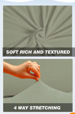 Couch Sofa Seat Covers Stretch Protectors Slipcovers 2 Seater Khaki