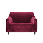 Marlow Sofa Cover High Stretch Slipcovers Soft Plush Protector  1 Seater Ruby