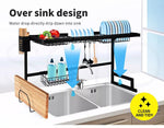 Toque Dish Drying Rack Over Sink Steel Black Plate Dish Drainer Organizer 2 Tier