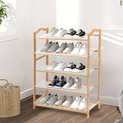 Levede 2x Bamboo Shoe Rack Shoes Organizer Storage Shelves Stand Shelf 5 Tier