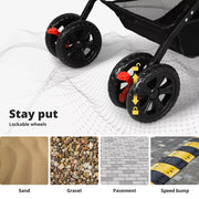 Pawz Pet Stroller Pram Dog Carrier Foldable Trailer Strollers 4 Wheels Large