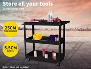 Traderight 3-Tier Tool Cart Trolley Toolbox Workshop Garage Storage Organiser