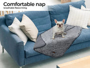 Pawz Pet Bed Set Calming Warm Soft Blanket Cushion Sleeping Kennel Grey XL