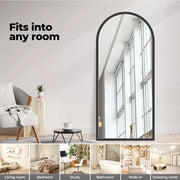 Yezi Full Length Mirrors Modern Floor Dressing Free Standing Black Framed 1.8M