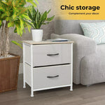 Levede Chest of 2 Drawers Bedside Table Storage Cabinet Tower Dresser Beige