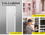 Levede Mirror Jewellery Cabinet Full Length Makeup Storage Jewelry Organiser Box