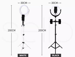 12'' LED Ring Light with Tripod Stand Phone Holder Dimmable Selfie Studio Lamp