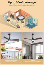 Spector 52'' Wood Ceiling Fan DC Motor with LED Light Remote Control 3 Blades