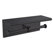Toilet Paper Holder Double Roll Stainless Steel Hook Bathroom Rack Wall Black