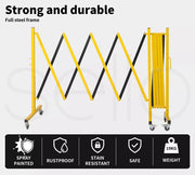 Extendable Garden Gate Mobile Security Retractable Fence Metal Barrier Pet 16ft