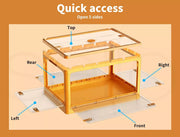 Storage Containers with Lid Clothes Organiser Box 5 Side Open Foldable Stackable