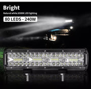 LED Light Bar Work Flood Spot Beam Lamp Offroad Caravan Camping Strip Light 240W