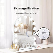 Yezi Hollywood Mirror Arch-shaped Vanity Makeup Mirror with Lights Tabletop