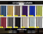 2X Blockout Curtains Blackout Window Curtain Draperies Pair Eyelet Bedroom Decor