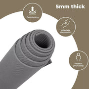 Centra Yoga Mat Non Slip 5mm Thick Exercise Mats Strap Fitness Sports 183x83cm