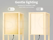 Emitto Floor Lamp LED Storage Shelf 3 Tier Wood Standing Reading Corner Light