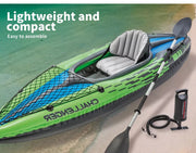 Intex Inflatable Kayak Boat K1 Sports Challenger 1 Seat Person Floating Oar Lake