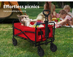 Lambu Garden Trolley Cart Foldable Picnic Wagon Outdoor Camping Trailer Red