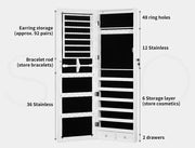 Levede Mirror Jewellery Cabinet Makeup LED Light Storage Cosmetic Organiser Box