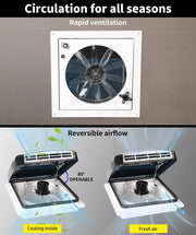 Manan Caravan Air Vent Roof Hatch 12V Shower Fan Reversible Airlfow Rainy Use