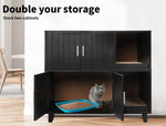 Pawz Enclosed Cat Litter Cabinet Box Kitty Toilet Tray Pet House Table Black