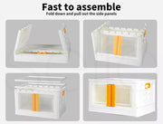 Storage Containers Box Stackable Toy Food Organiser Large Foldable Lid 45 Yellow