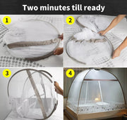 Dreamz Mosquito Bed Nets Foldable Canopy Dome Fly Repel Insect Queen - Blue